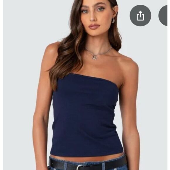 (3) Edikted Built In Bra Tube Tops - Picture 2 of 10